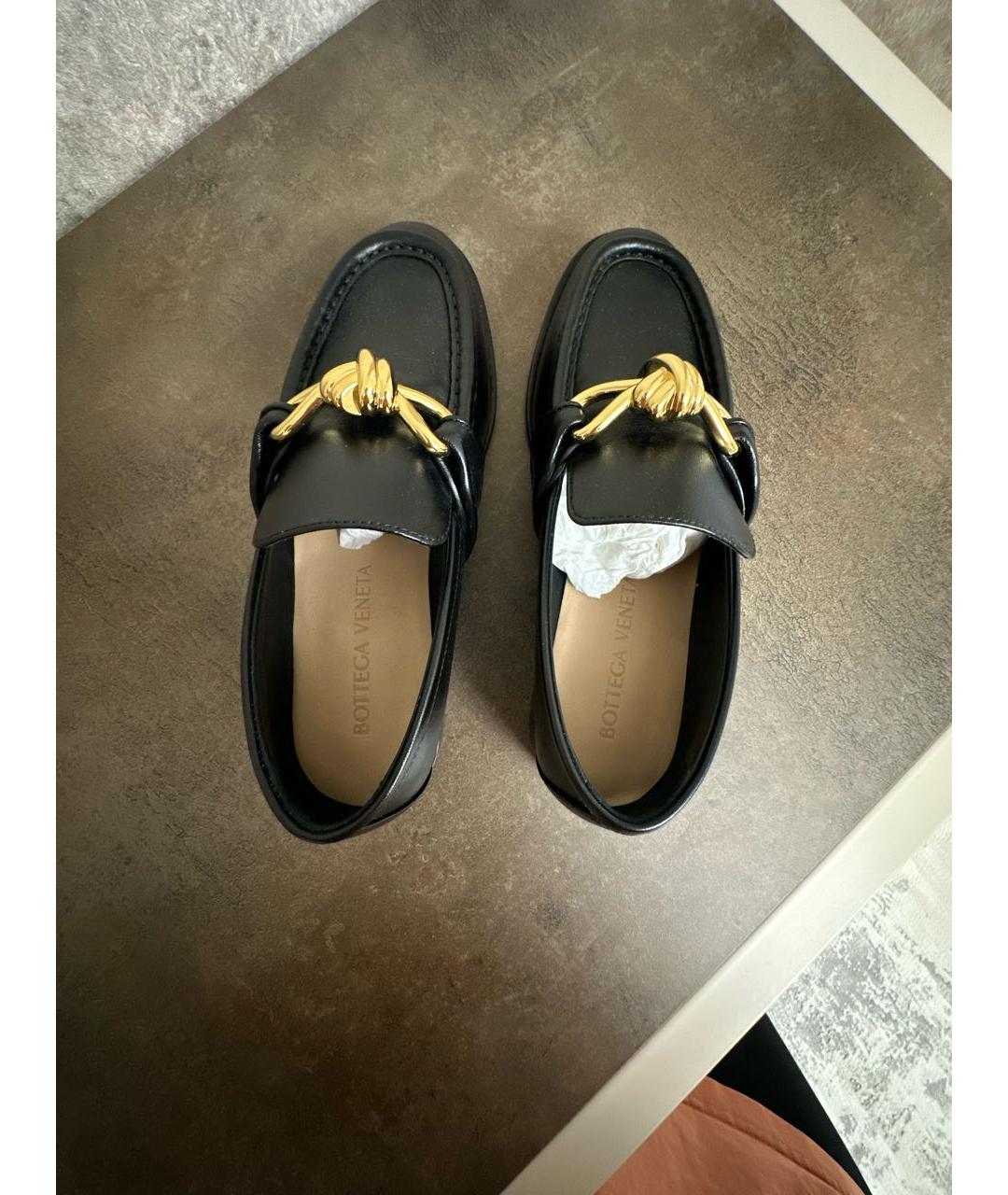 BOTTEGA VENETA Черные кожаные лоферы, фото 3