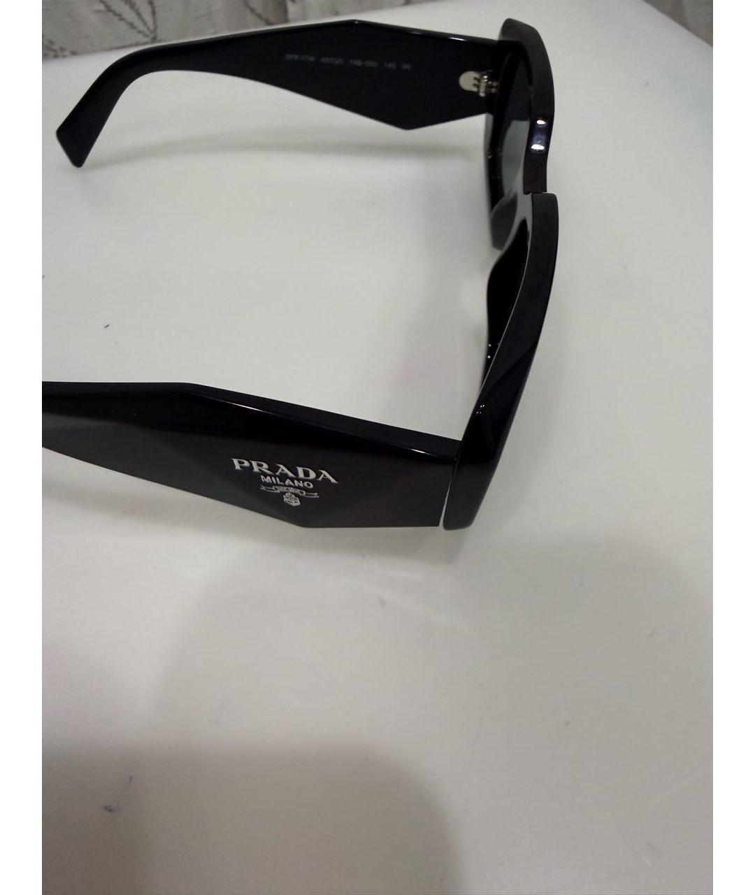 PRADA Черные пластиковые солнцезащитные очки, фото 2