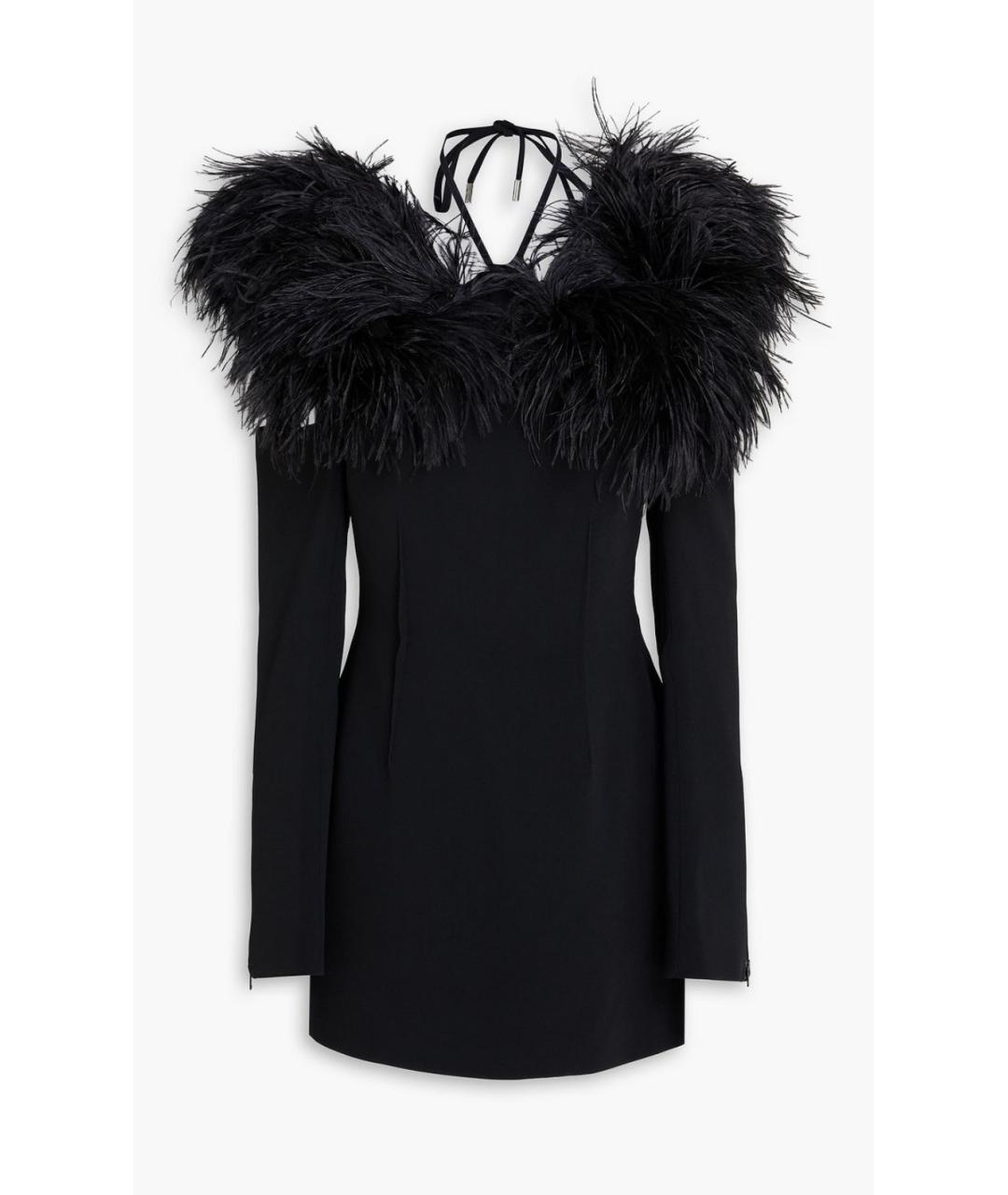 DAVID KOMA Черное вискозное коктейльное платье, фото 4