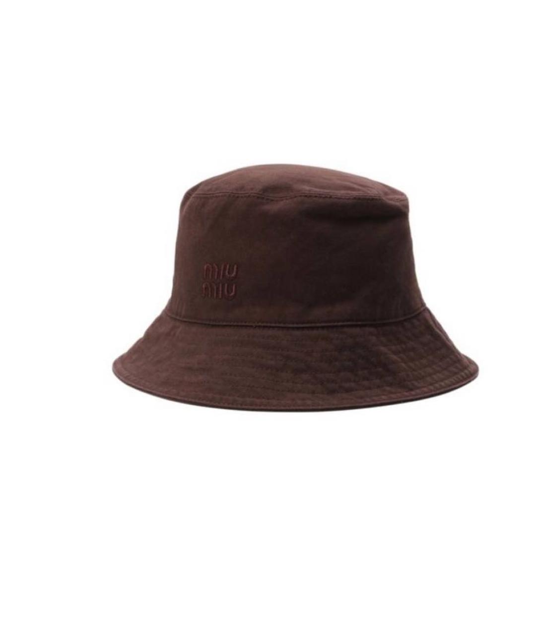 MIU MIU Коричневая хлопковая панама, фото 3