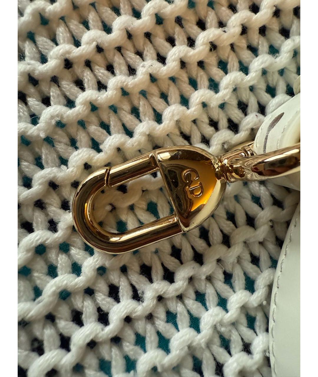 CHRISTIAN DIOR Белая кожаная сумка с короткими ручками, фото 4