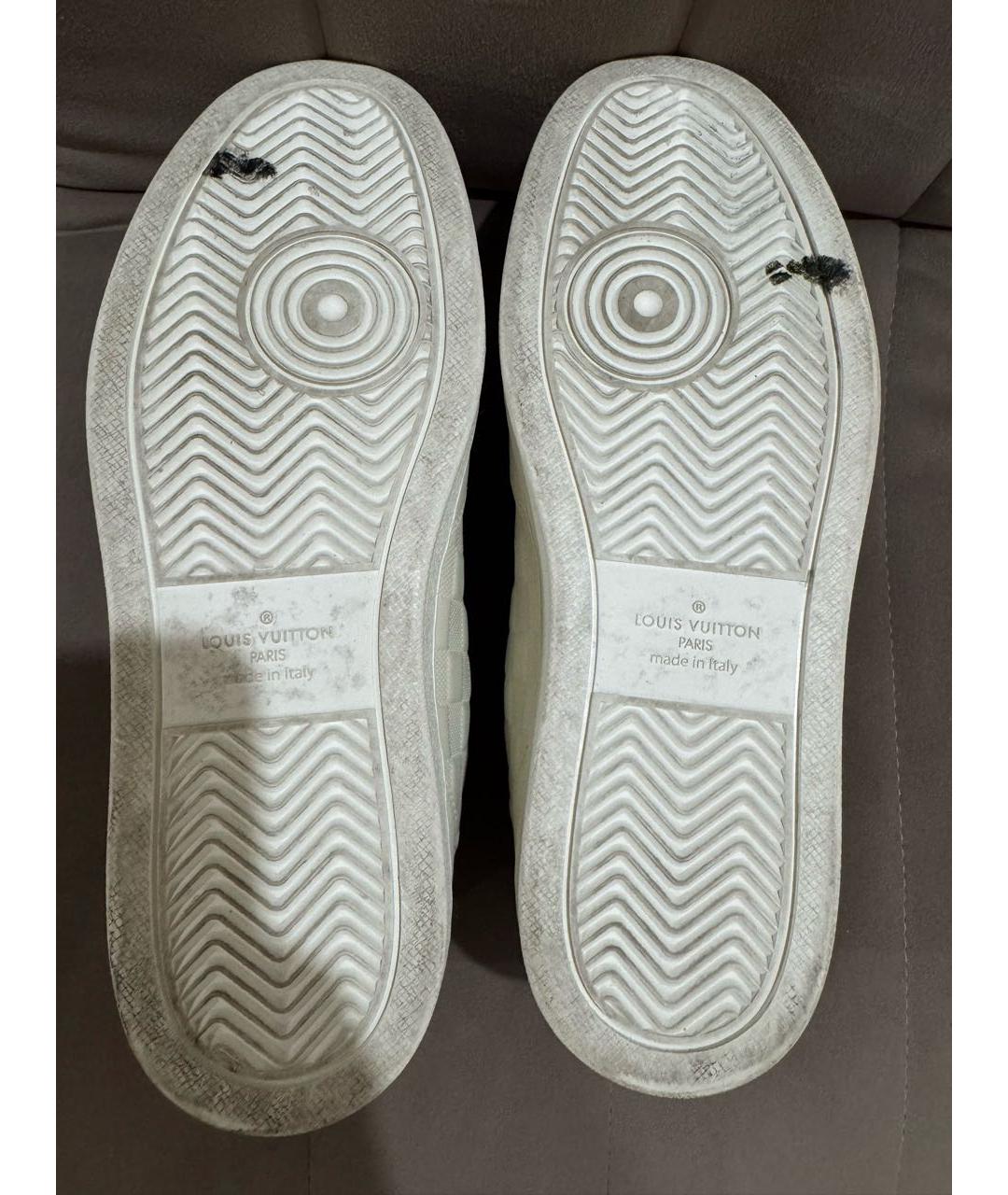 LOUIS VUITTON Белые кожаные низкие кроссовки / кеды, фото 4