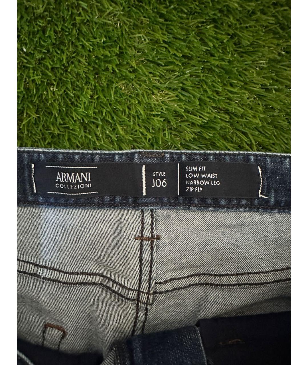 ARMANI COLLEZIONI Темно-синие прямые джинсы, фото 3