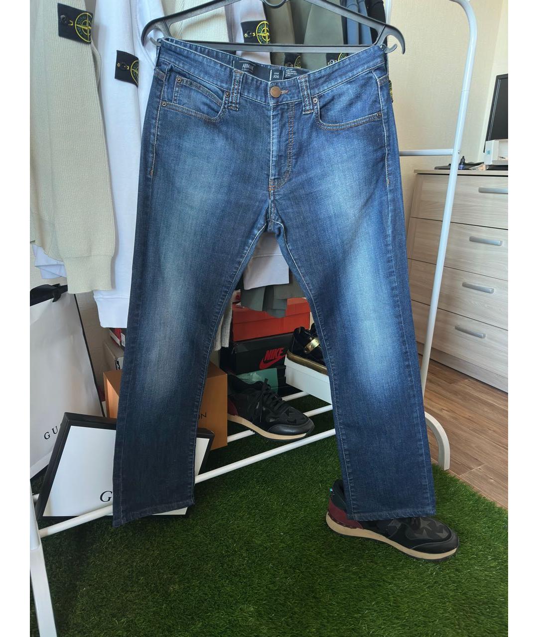 ARMANI COLLEZIONI Темно-синие прямые джинсы, фото 5