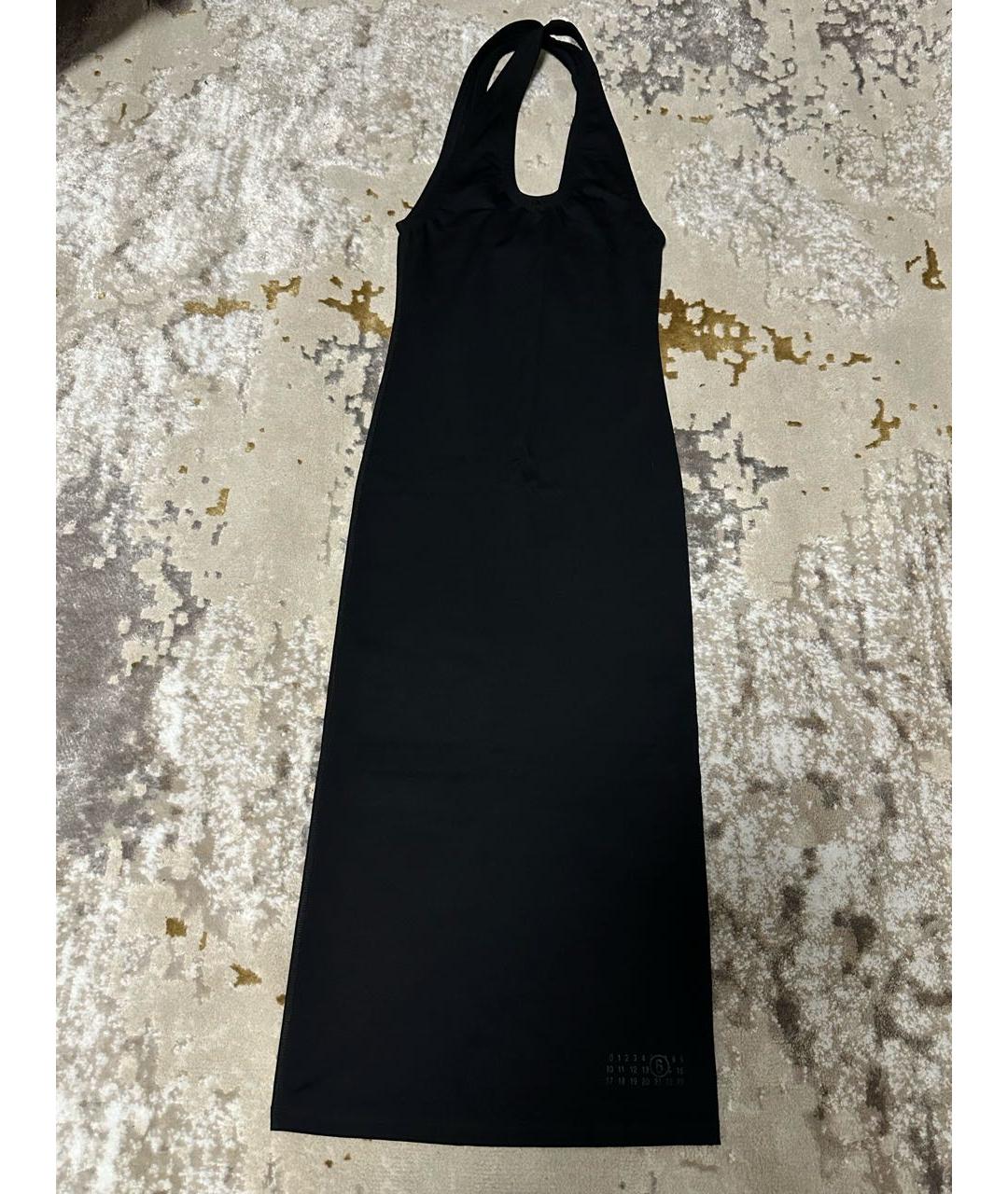 MM6 MAISON MARGIELA Черное полиамидовое повседневное платье, фото 6