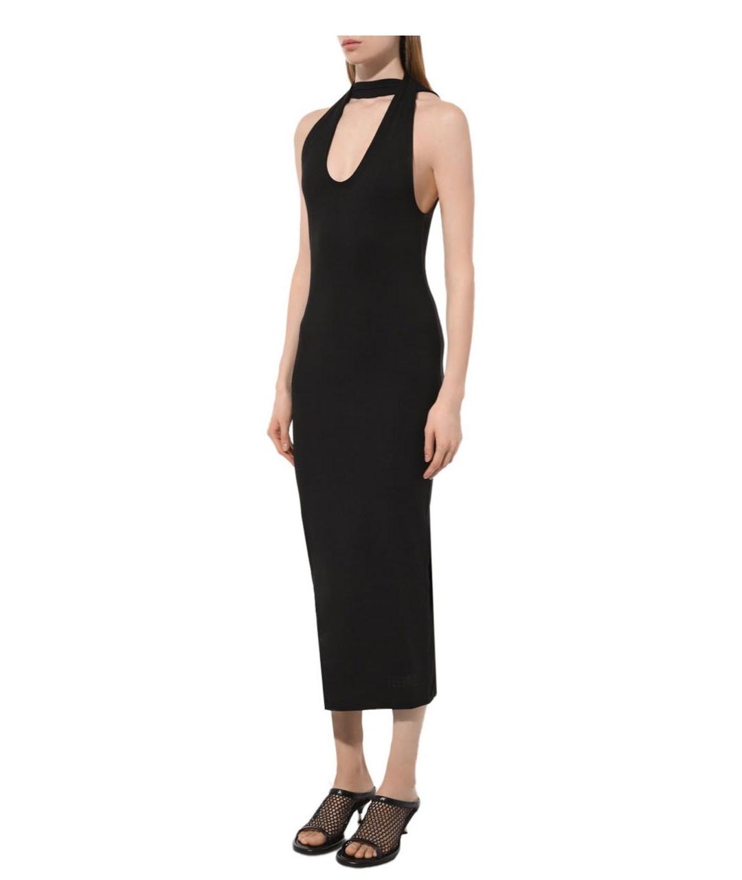 MM6 MAISON MARGIELA Черное полиамидовое повседневное платье, фото 5