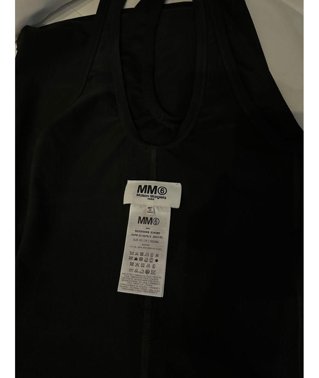 MM6 MAISON MARGIELA Черное полиамидовое повседневное платье, фото 4