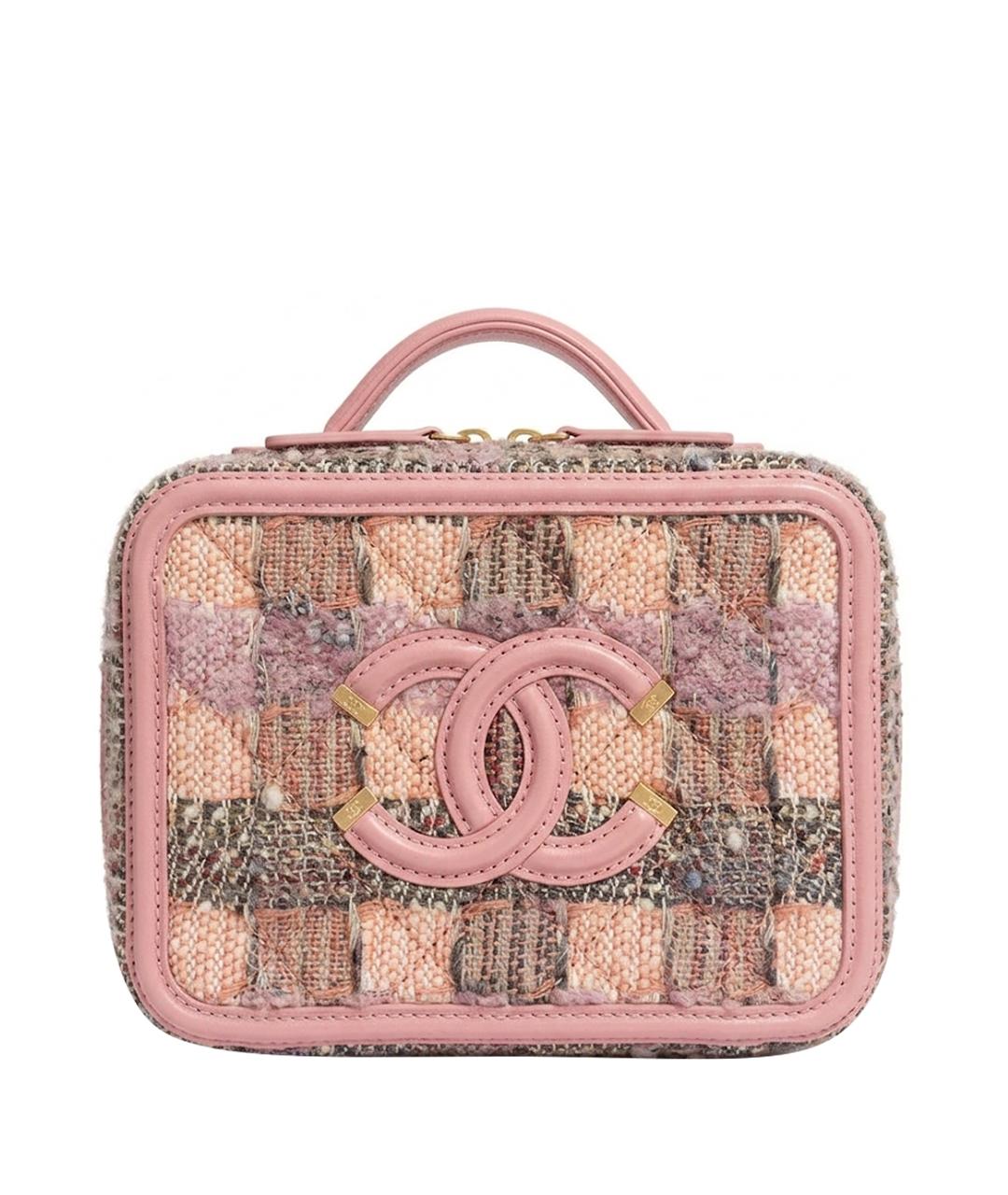 CHANEL Розовая твидовая сумка через плечо, фото 1