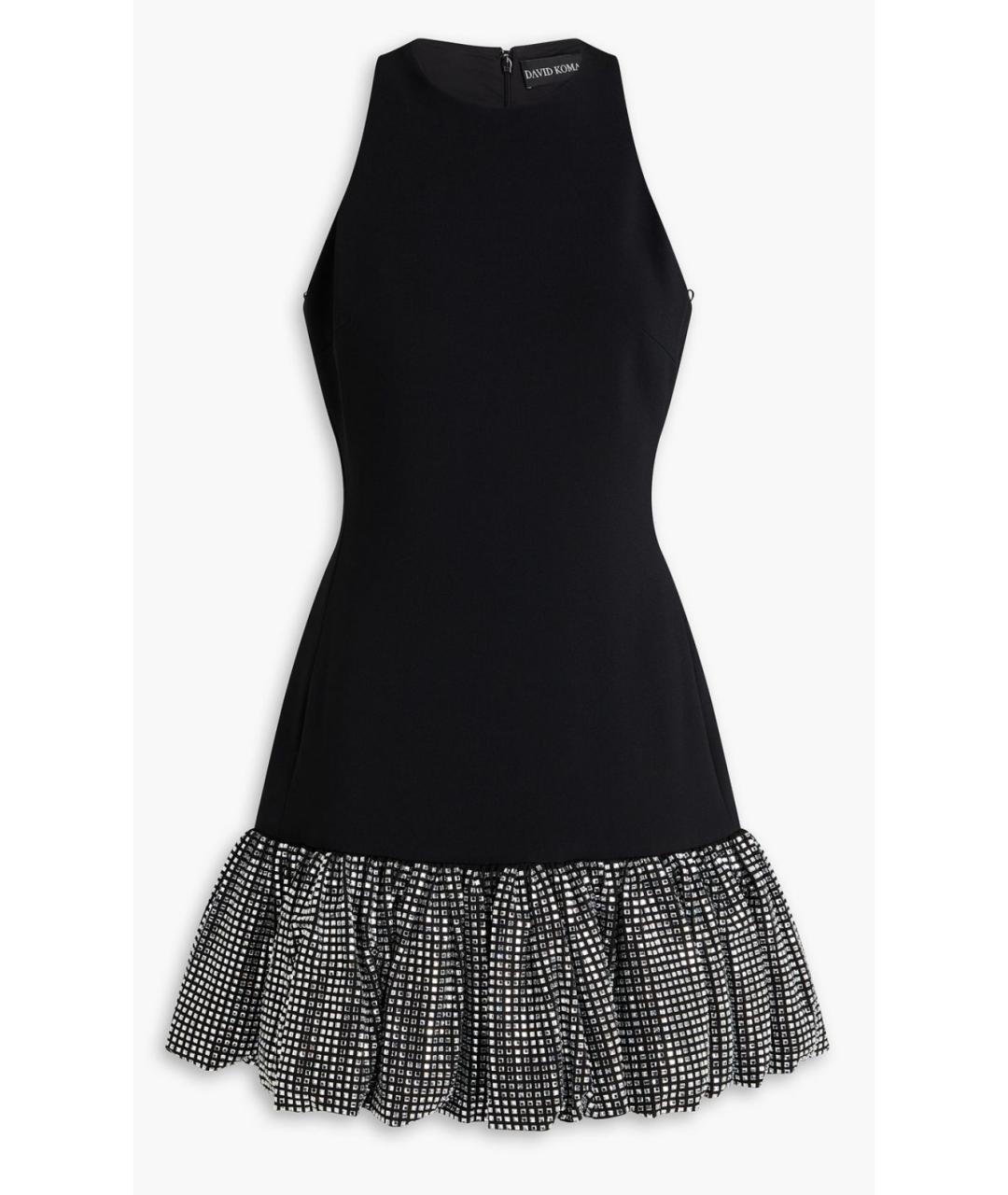 DAVID KOMA Черное вискозное коктейльное платье, фото 5