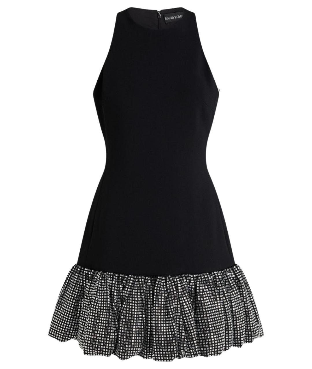 DAVID KOMA Черное вискозное коктейльное платье, фото 1