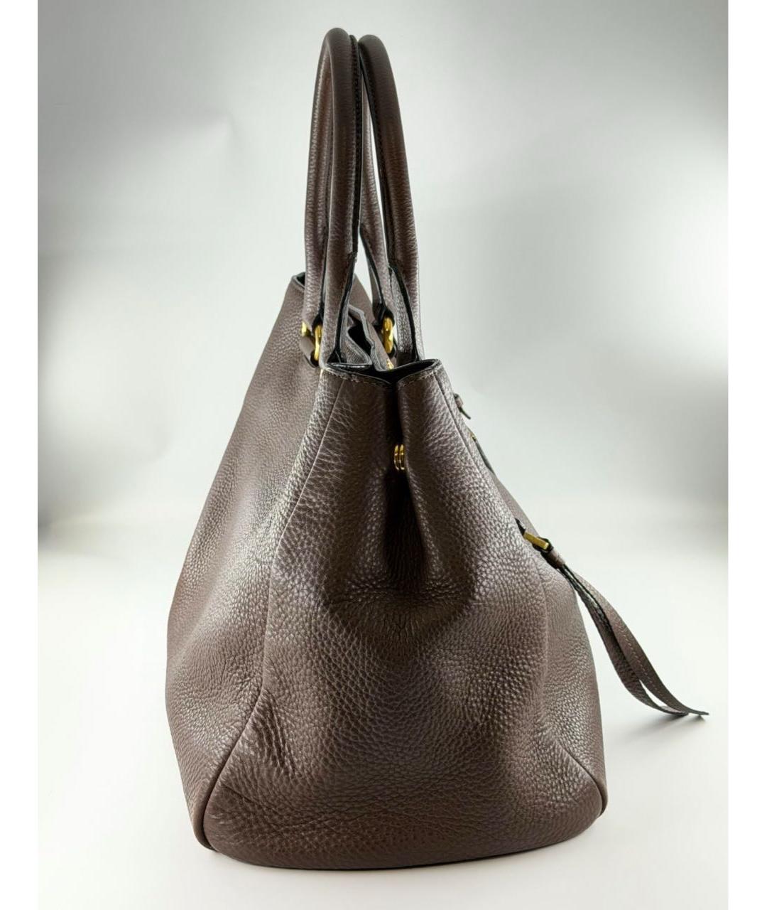 PRADA Коричневая кожаная сумка тоут, фото 5