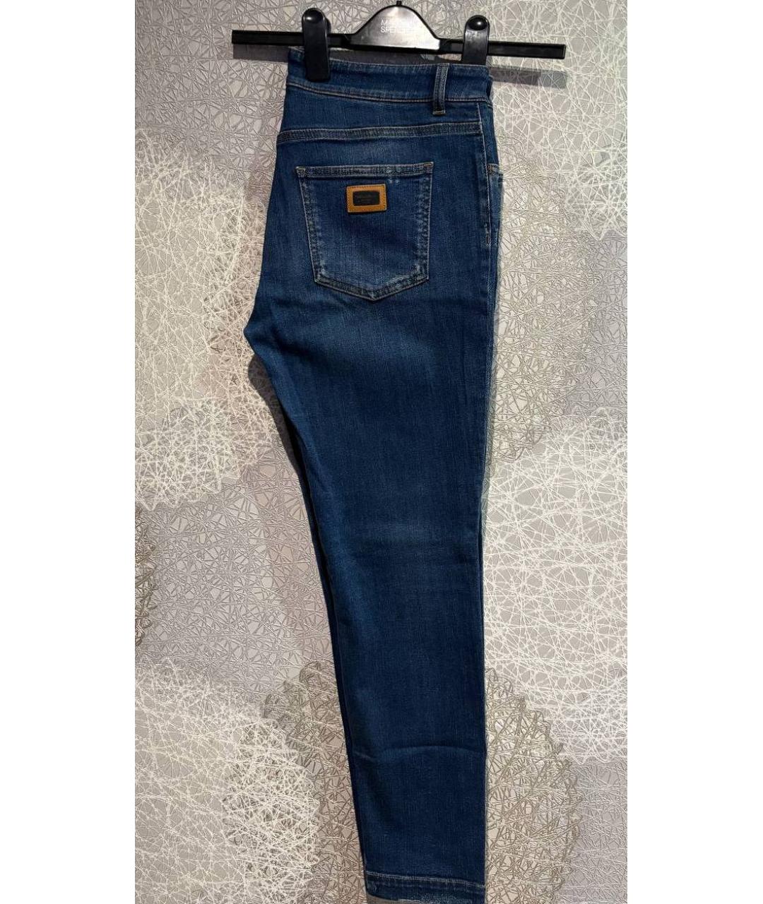 DOLCE&GABBANA Синие хлопковые прямые джинсы, фото 5