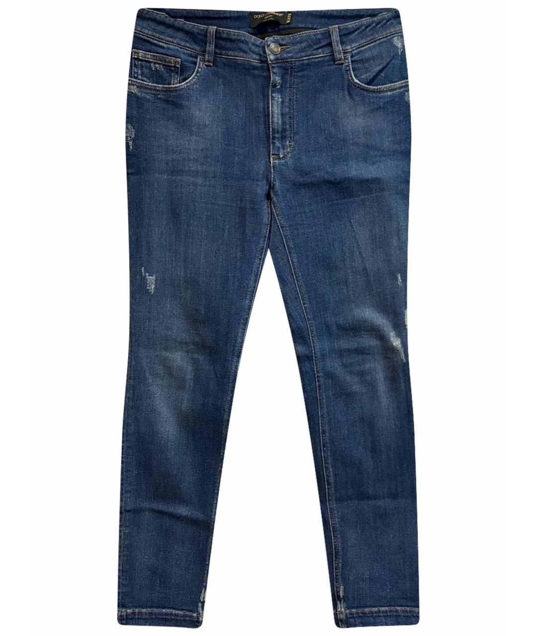 DOLCE&GABBANA Синие хлопковые прямые джинсы, фото 1