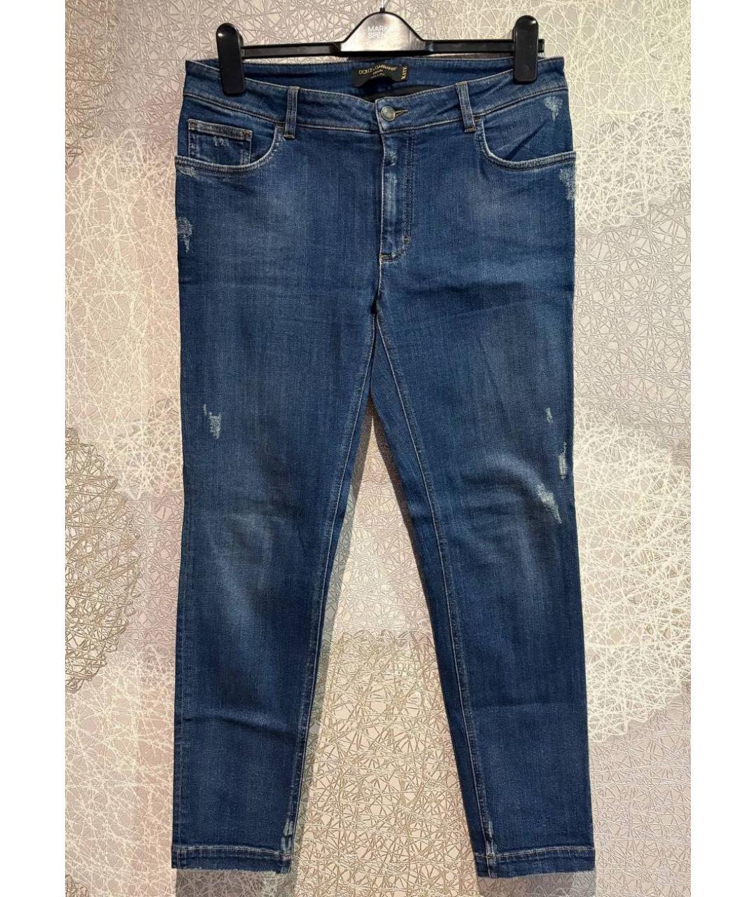 DOLCE&GABBANA Синие хлопковые прямые джинсы, фото 6