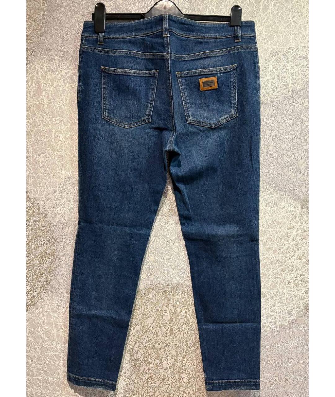 DOLCE&GABBANA Синие хлопковые прямые джинсы, фото 2