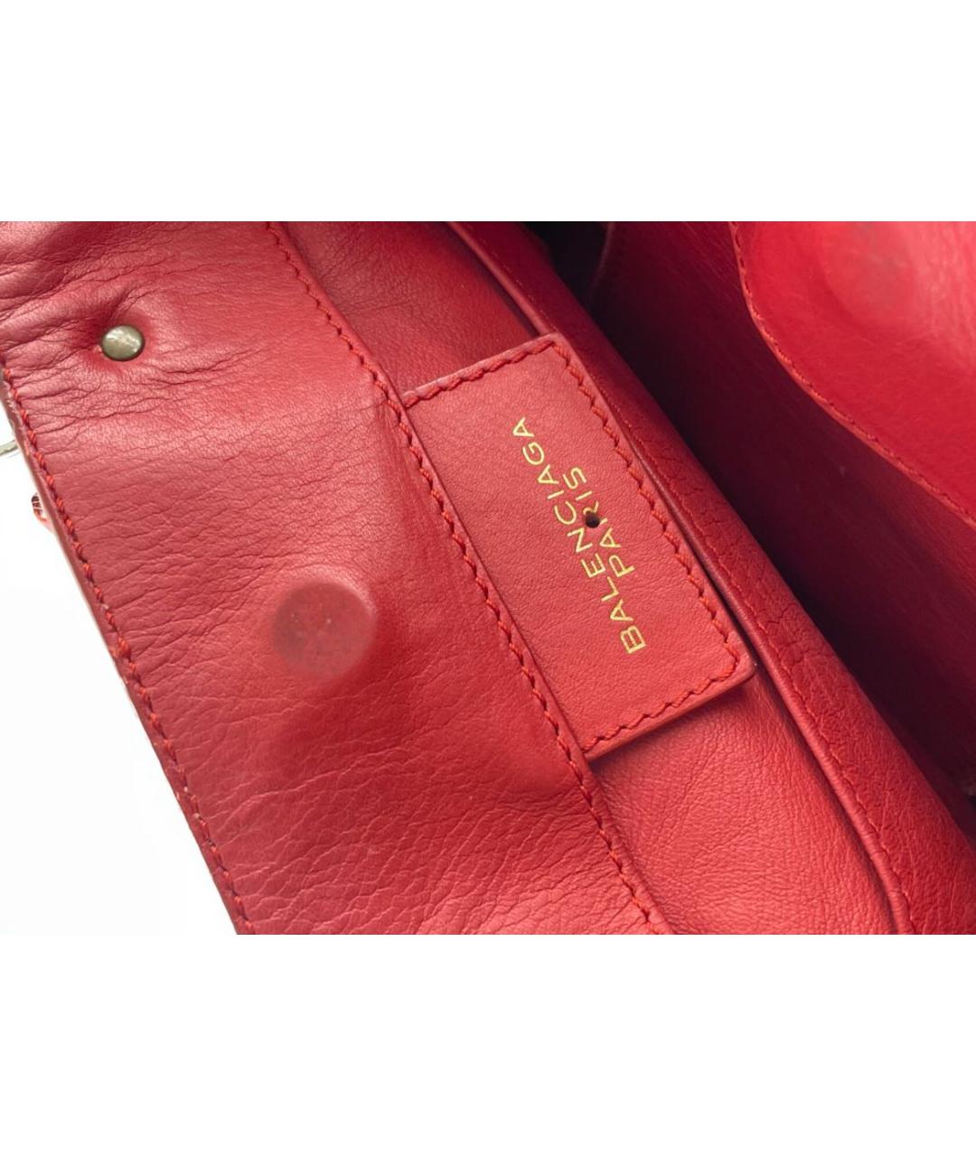 BALENCIAGA Красная кожаная сумка через плечо, фото 7