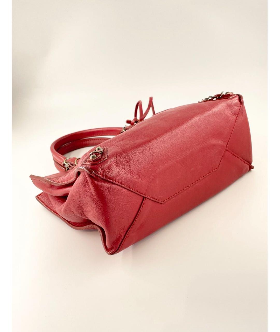 BALENCIAGA Красная кожаная сумка через плечо, фото 5