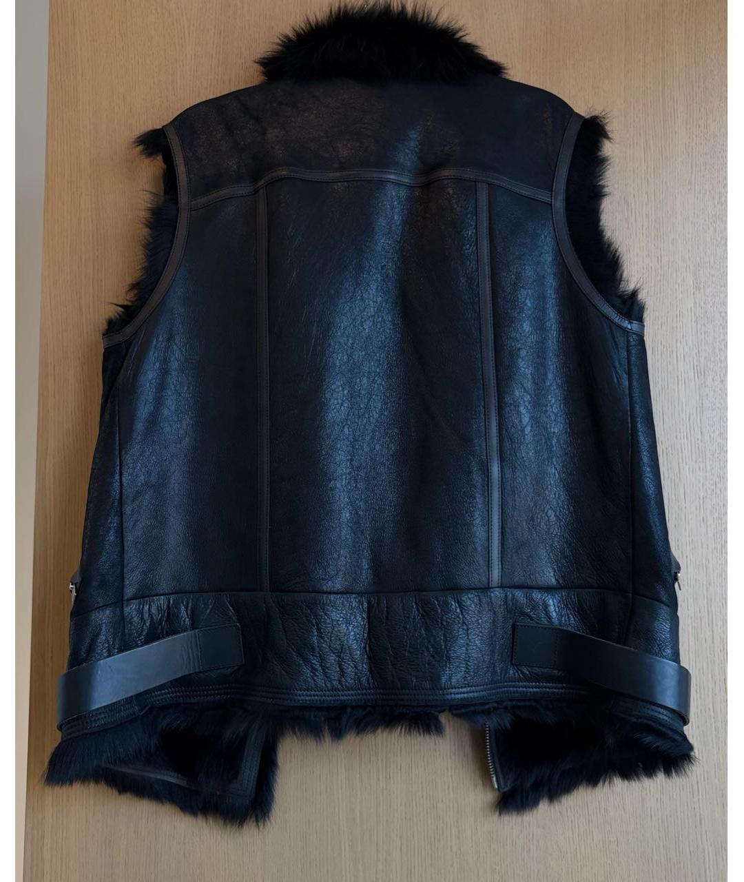 IRO Черный кожаный жилет, фото 3