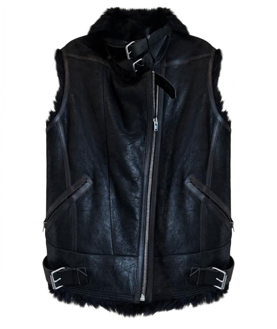 IRO Черный кожаный жилет, фото 1