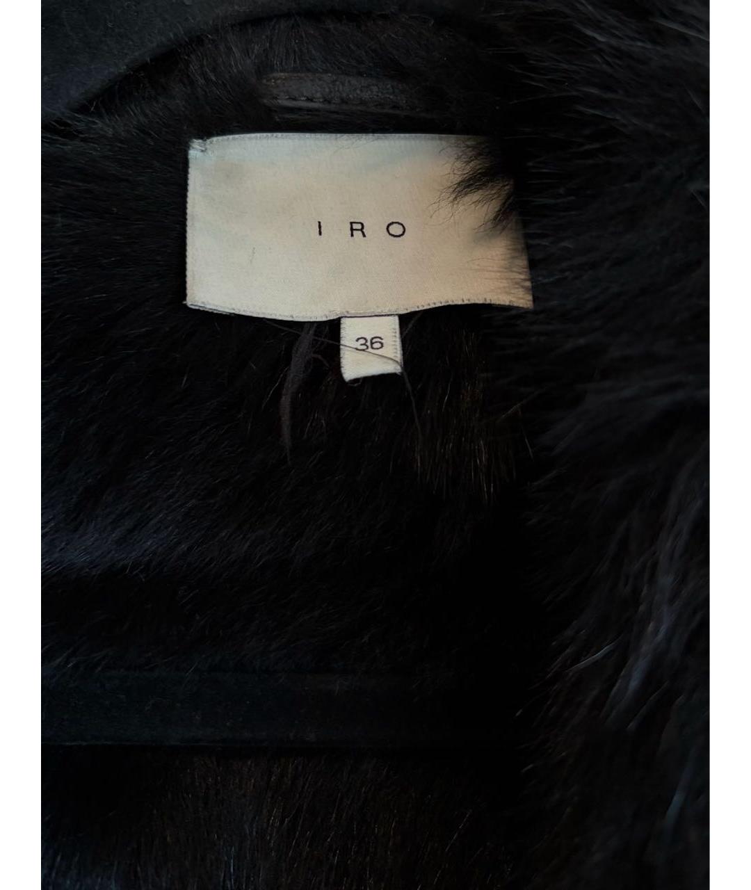 IRO Черный кожаный жилет, фото 4