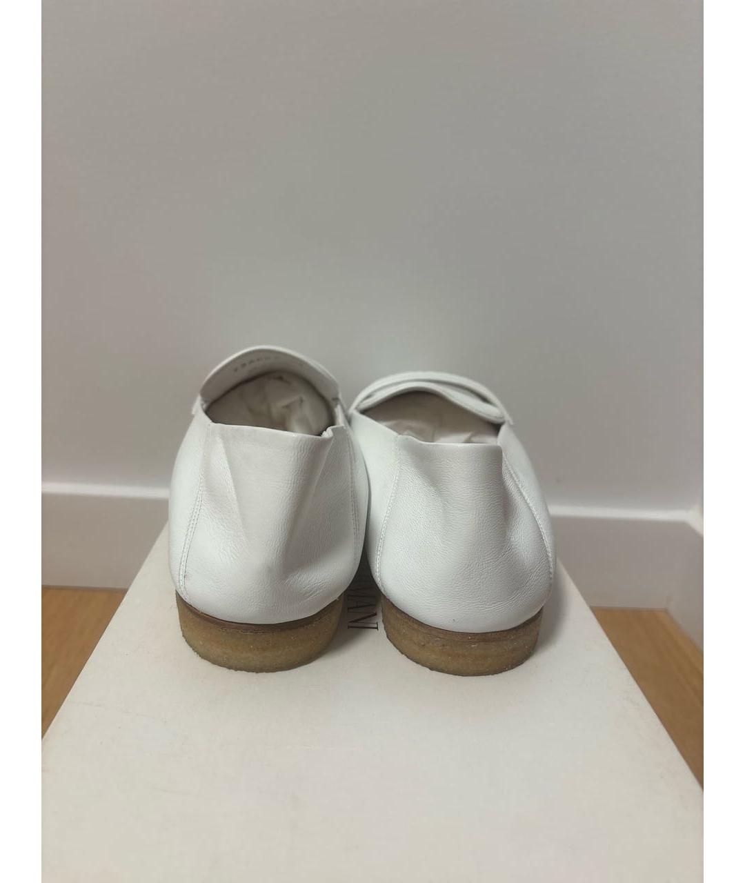 EMPORIO ARMANI Белые кожаные лоферы, фото 4