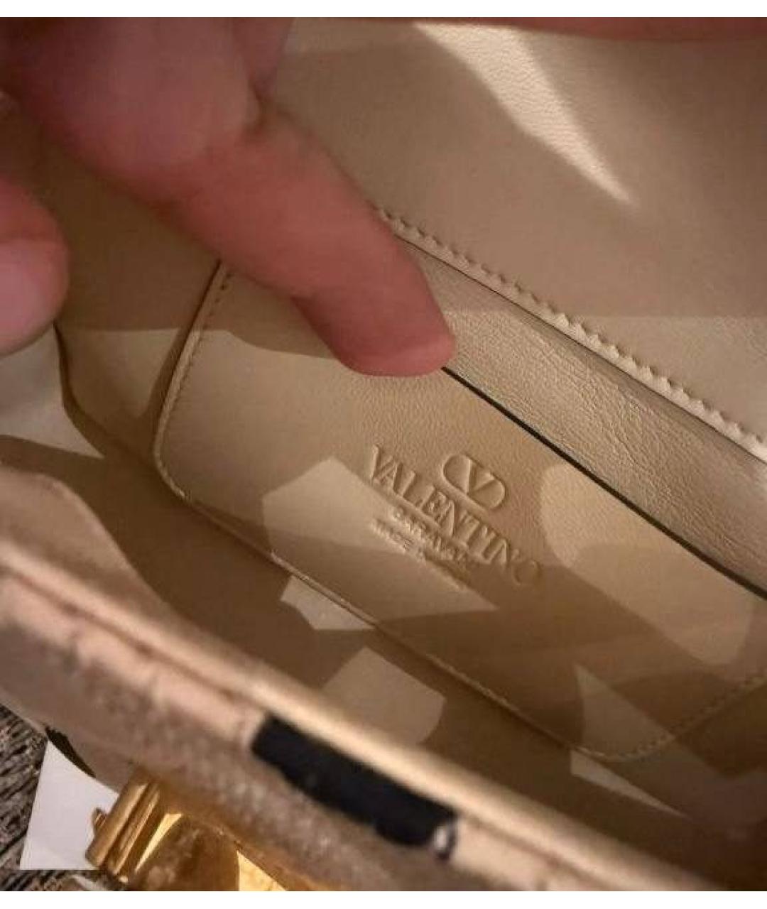 VALENTINO Бежевая шелковая сумка через плечо, фото 5