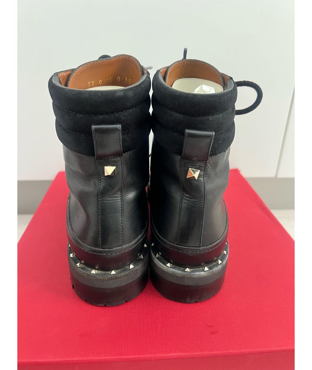 VALENTINO Черные кожаные ботинки, фото 3