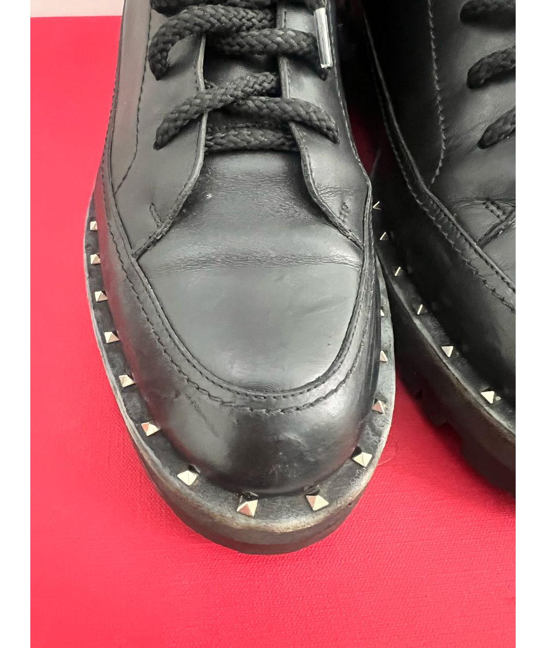 VALENTINO Черные кожаные ботинки, фото 6