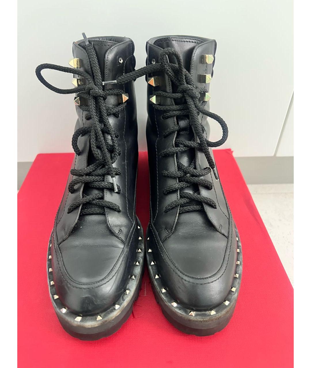 VALENTINO Черные кожаные ботинки, фото 2