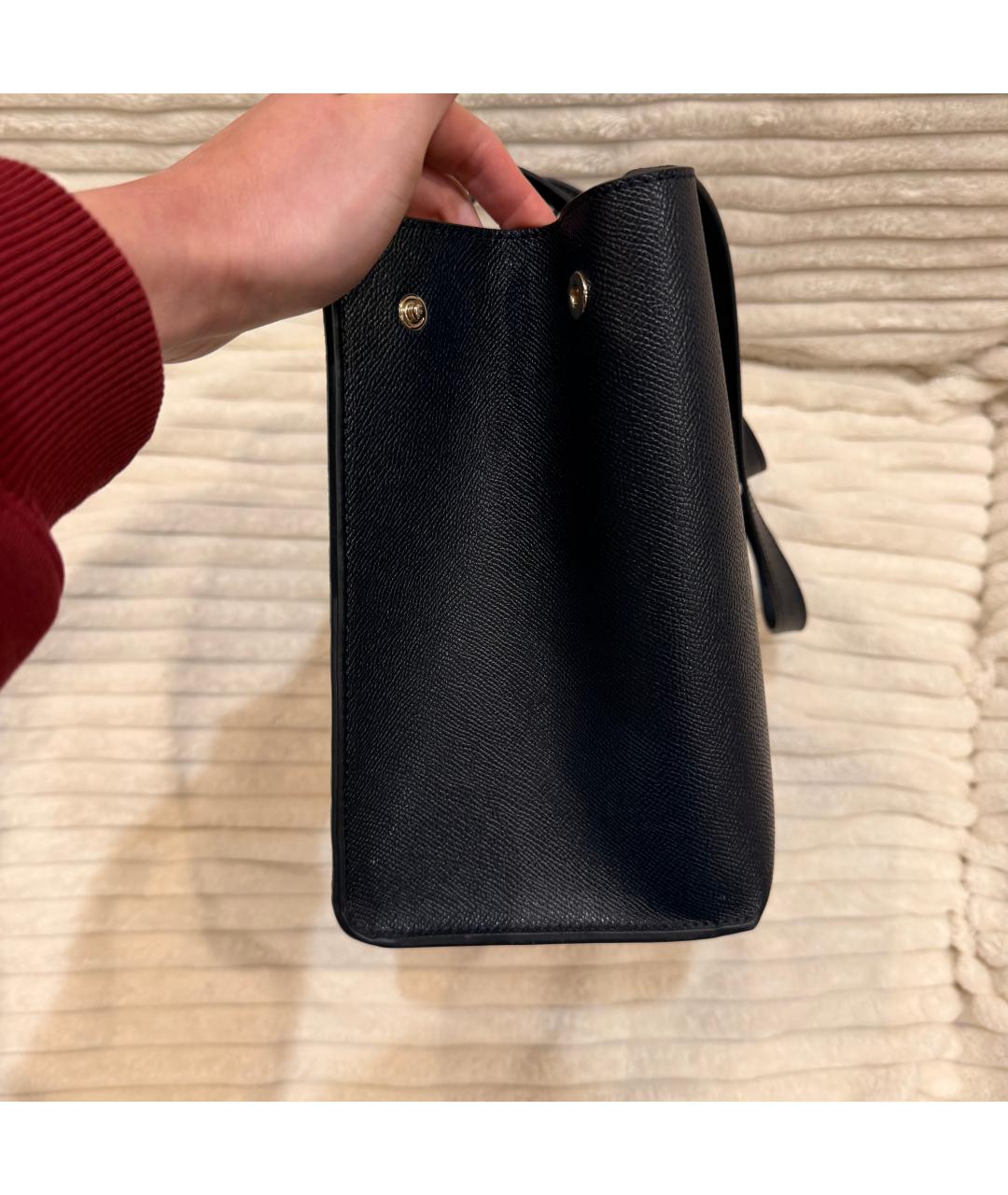 FURLA Темно-синяя кожаная сумка тоут, фото 7