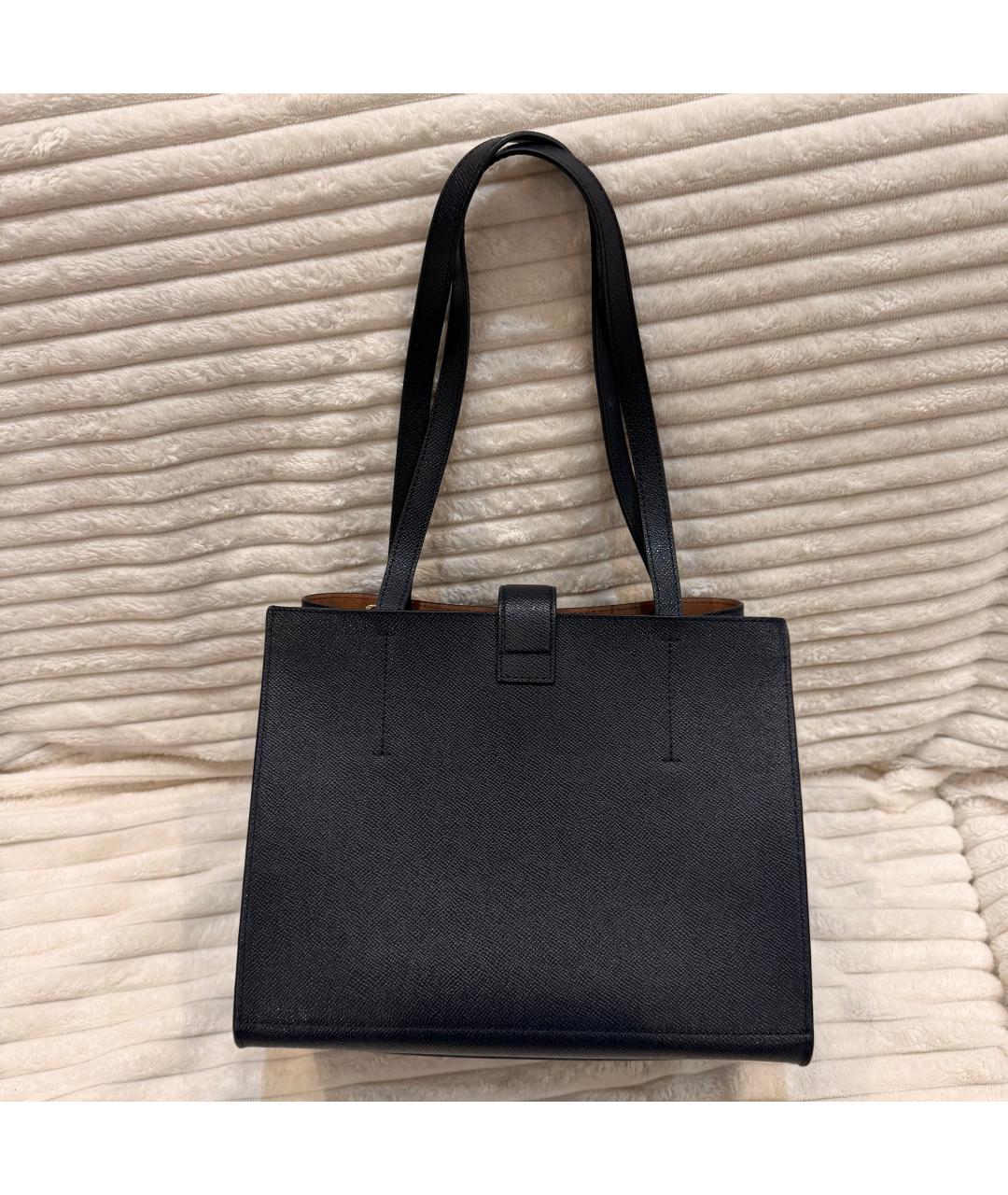 FURLA Темно-синяя кожаная сумка тоут, фото 2