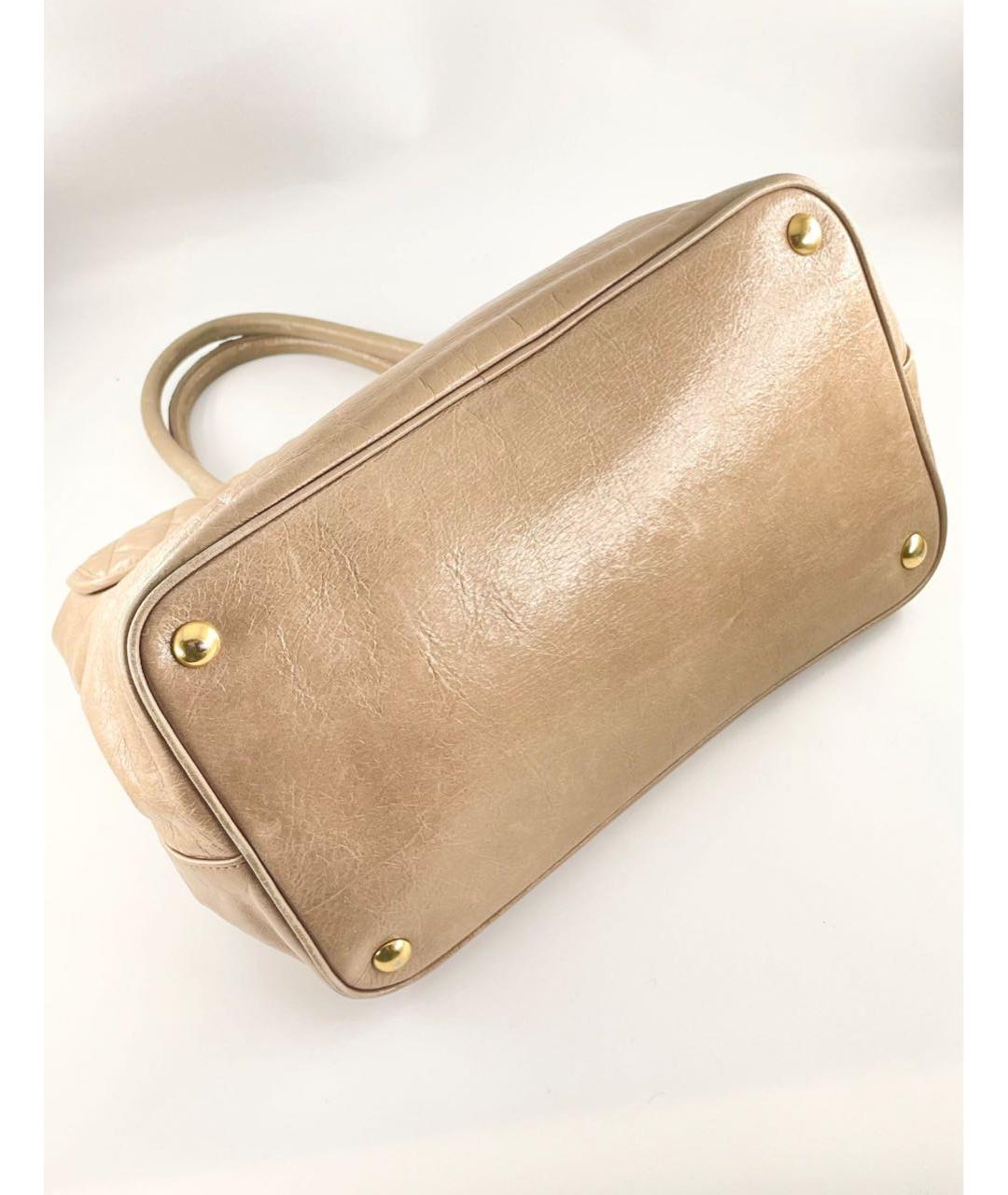 MIU MIU Бежевая кожаная сумка через плечо, фото 7