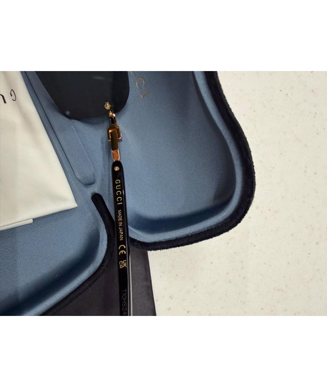 GUCCI Черные металлические солнцезащитные очки, фото 2