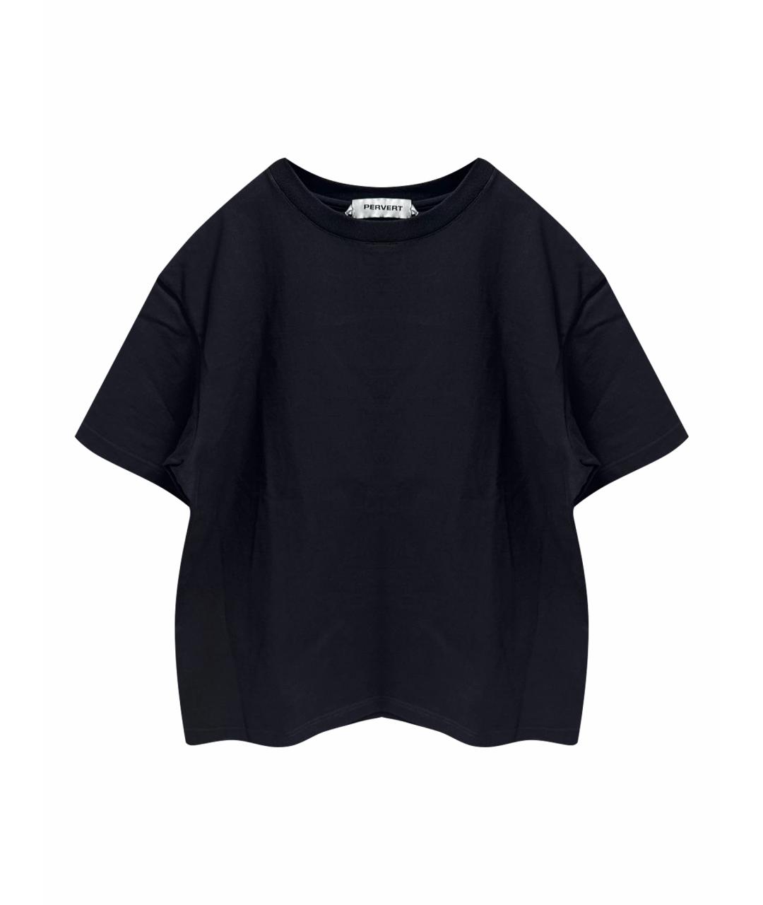 PERVERT Черная хлопковая футболка, фото 1