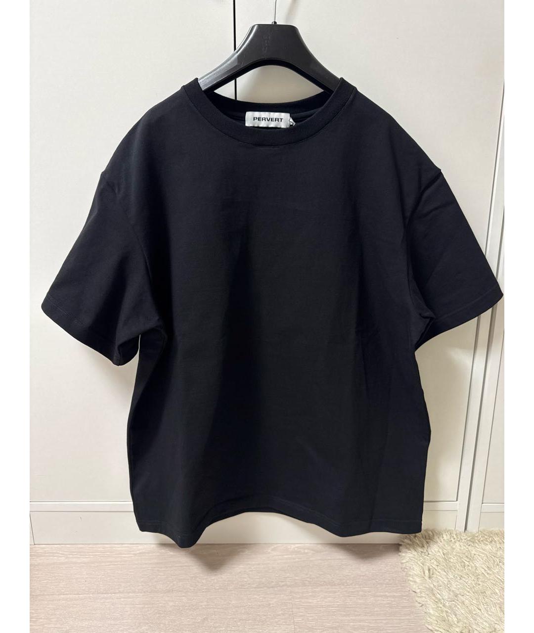 PERVERT Черная хлопковая футболка, фото 2
