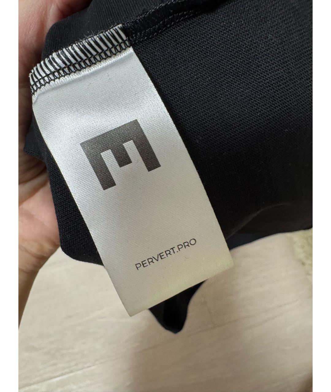 PERVERT Черная хлопковая футболка, фото 4