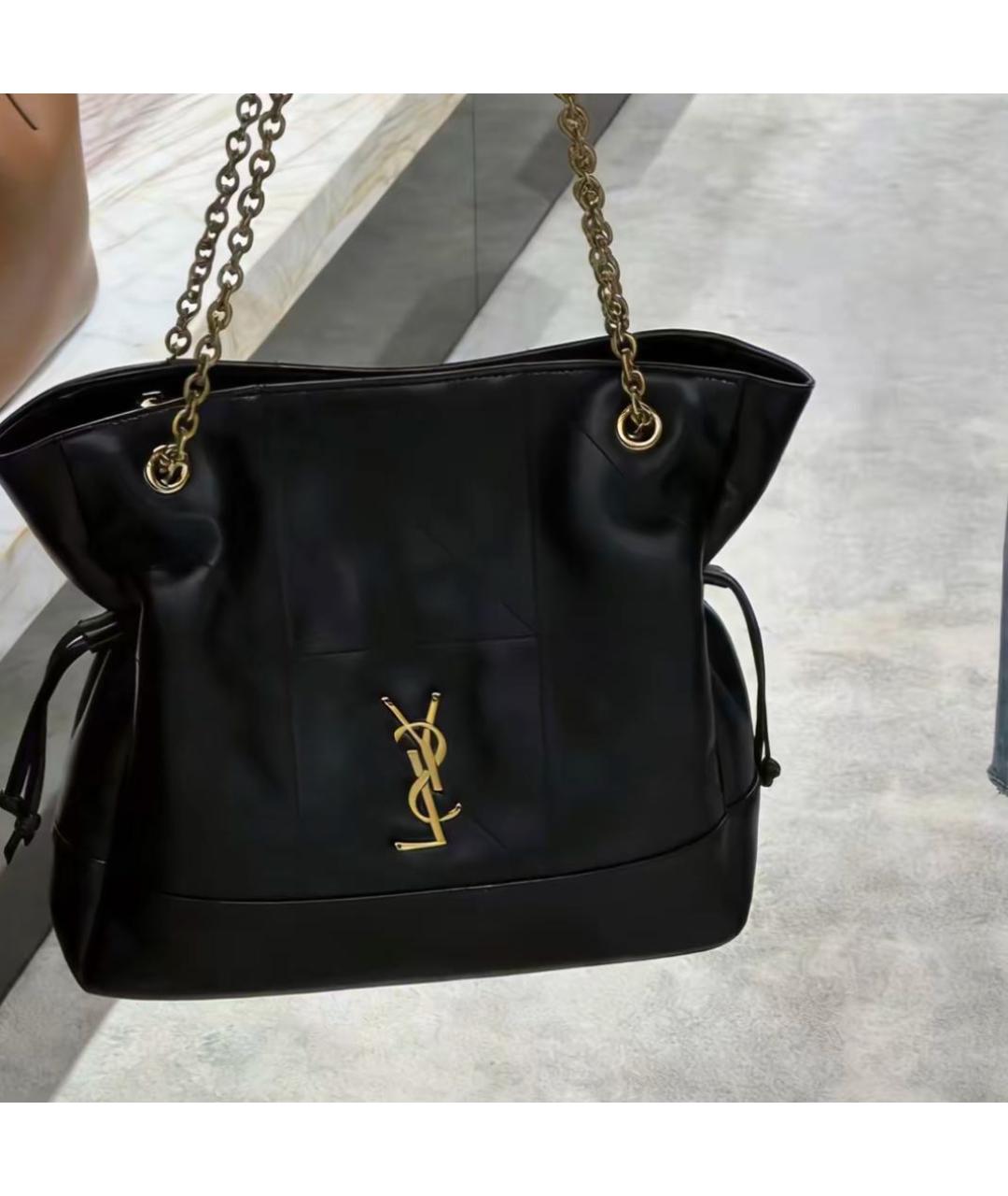 SAINT LAURENT Черная кожаная сумка через плечо, фото 7