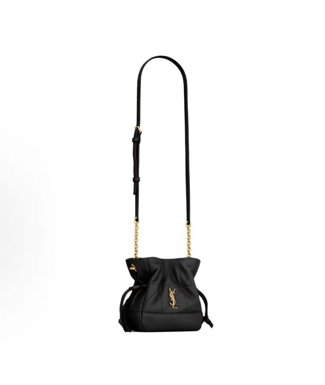 SAINT LAURENT Черная кожаная сумка через плечо, фото 4