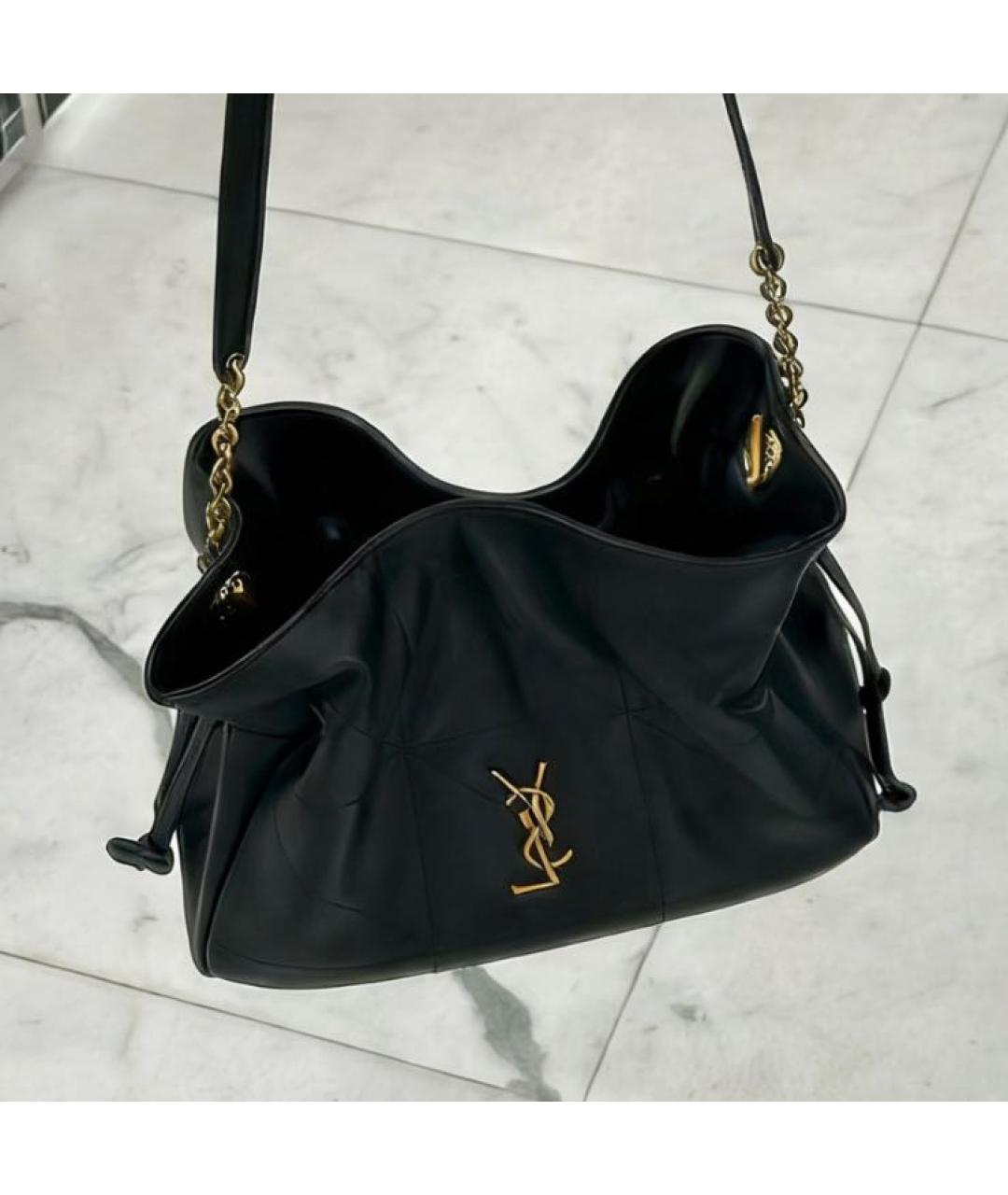 SAINT LAURENT Черная кожаная сумка через плечо, фото 8