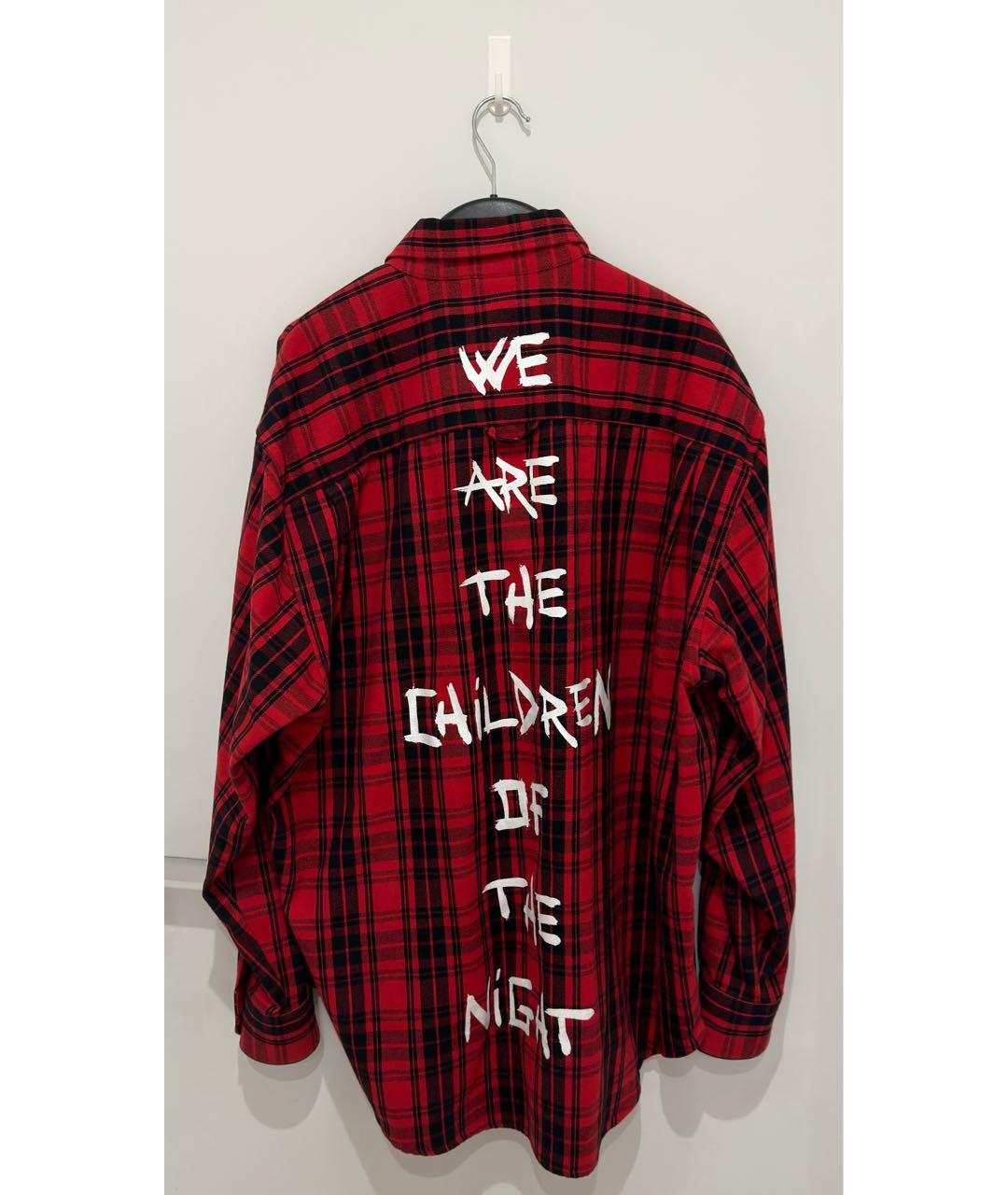 VETEMENTS Красная хлопковая кэжуал рубашка, фото 4