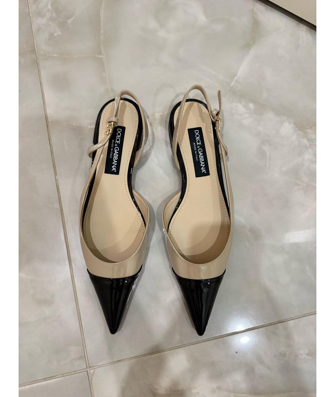 DOLCE&GABBANA Мульти кожаные лодочки на низком каблуке, фото 2