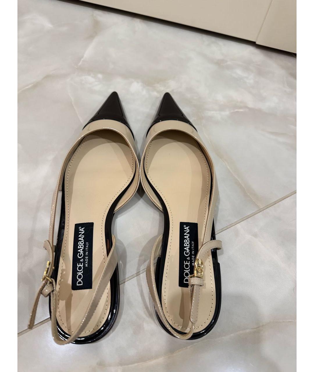 DOLCE&GABBANA Мульти кожаные лодочки на низком каблуке, фото 3