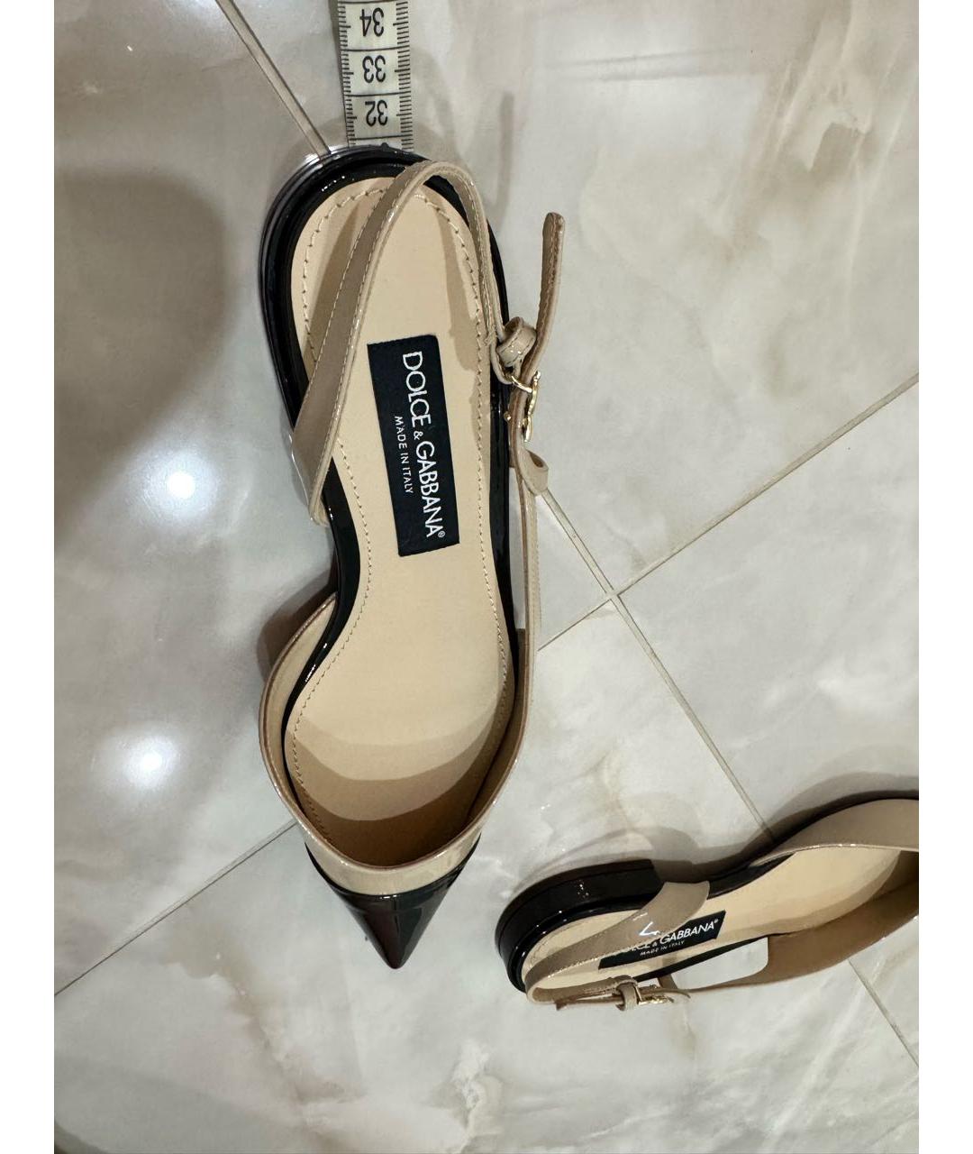 DOLCE&GABBANA Мульти кожаные лодочки на низком каблуке, фото 5