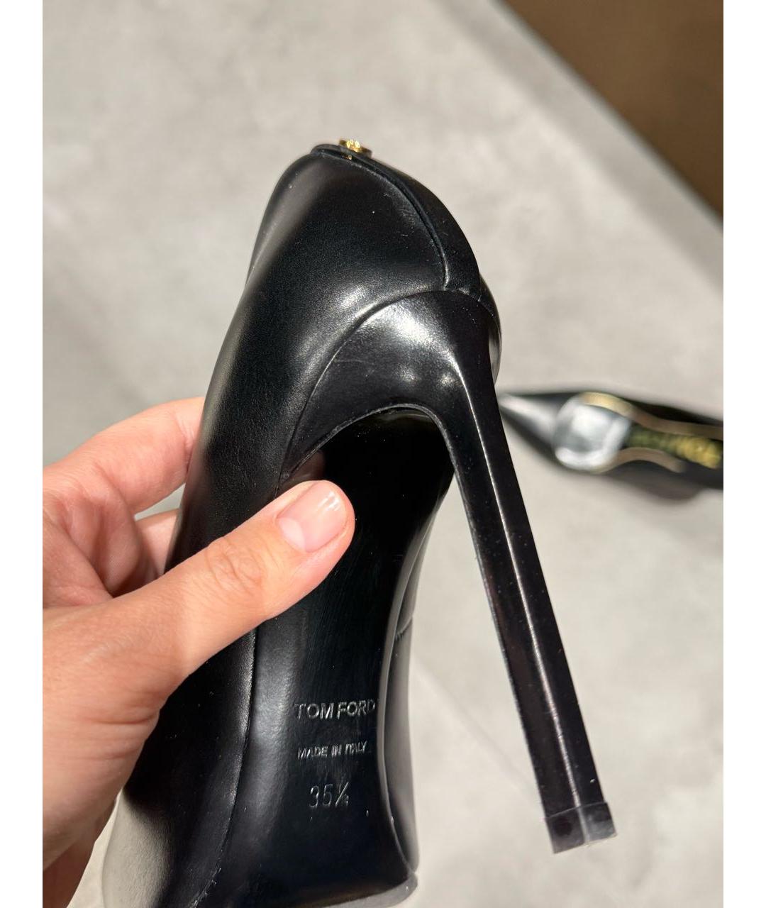 TOM FORD Черные кожаные туфли, фото 3