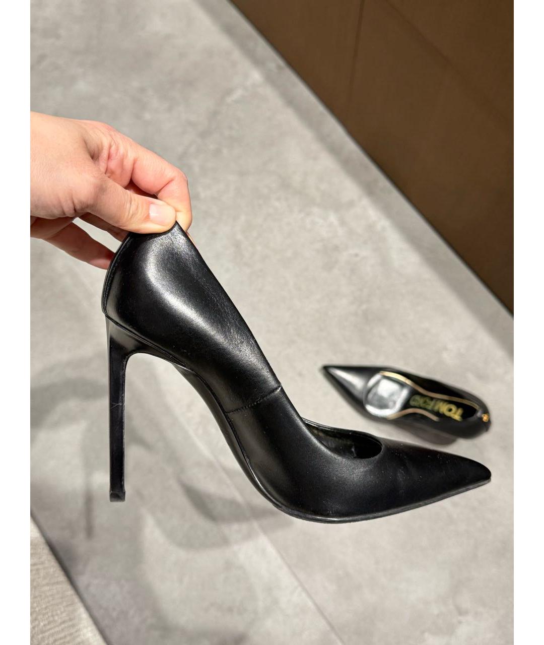 TOM FORD Черные кожаные туфли, фото 5