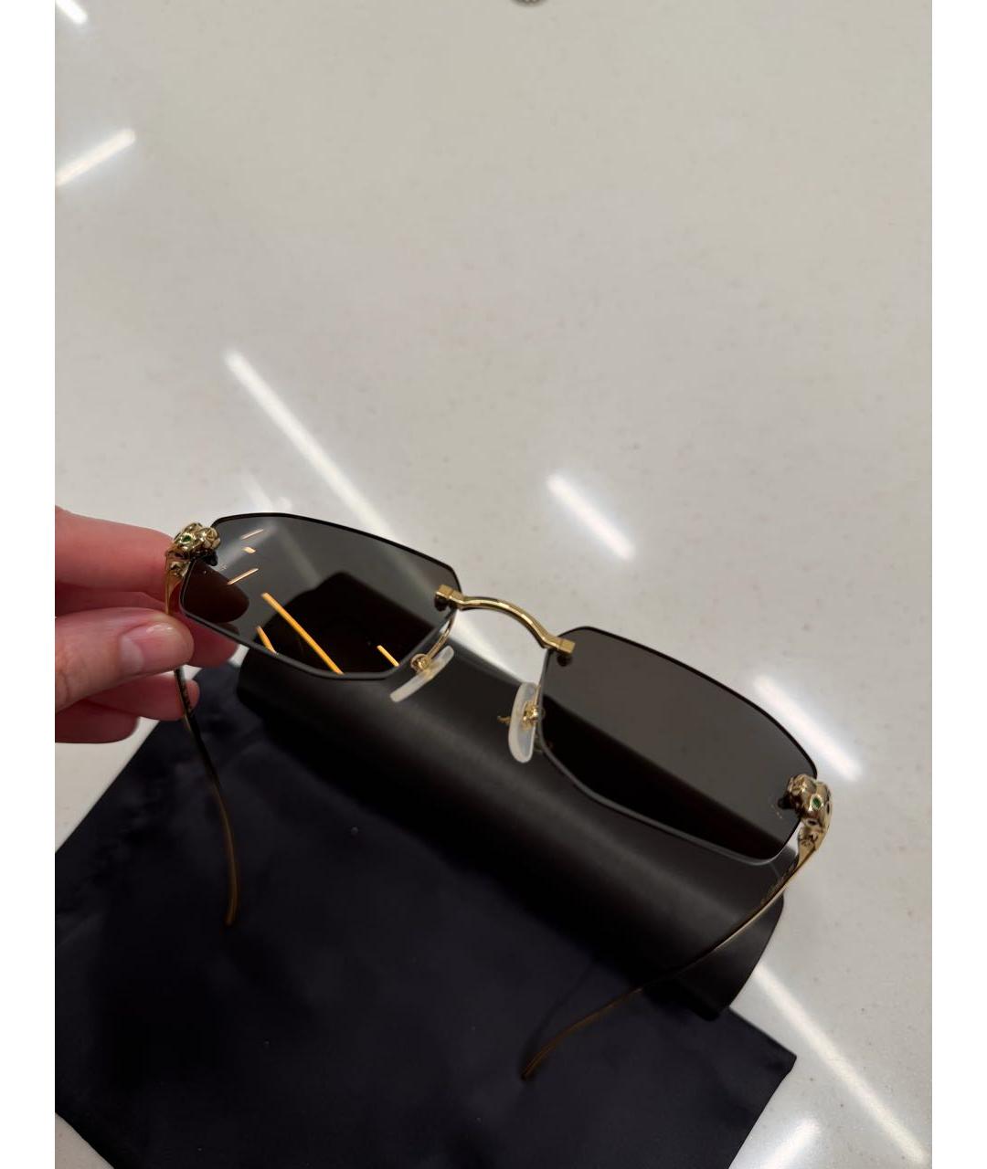 CARTIER Золотые металлические солнцезащитные очки, фото 2