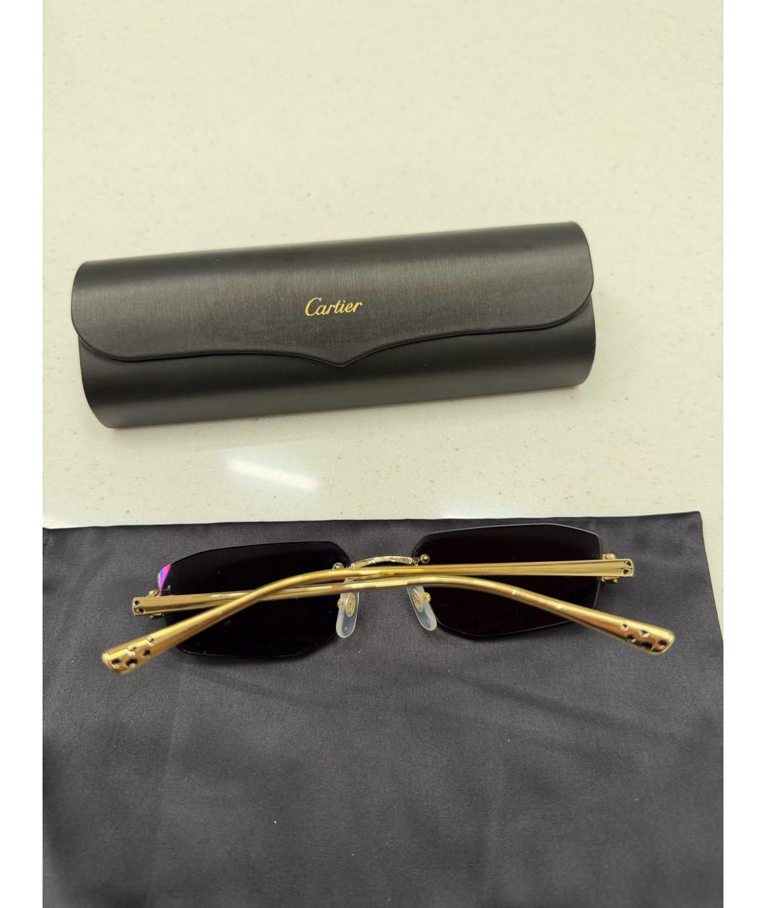 CARTIER Золотые металлические солнцезащитные очки, фото 5