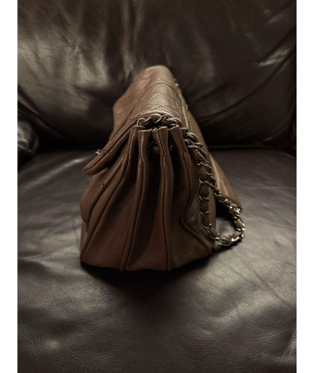 CHANEL Коричневая кожаная сумка через плечо, фото 5