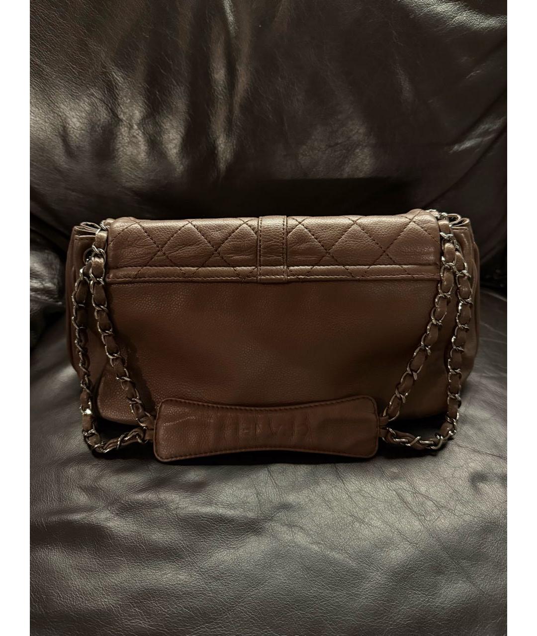 CHANEL Коричневая кожаная сумка через плечо, фото 4