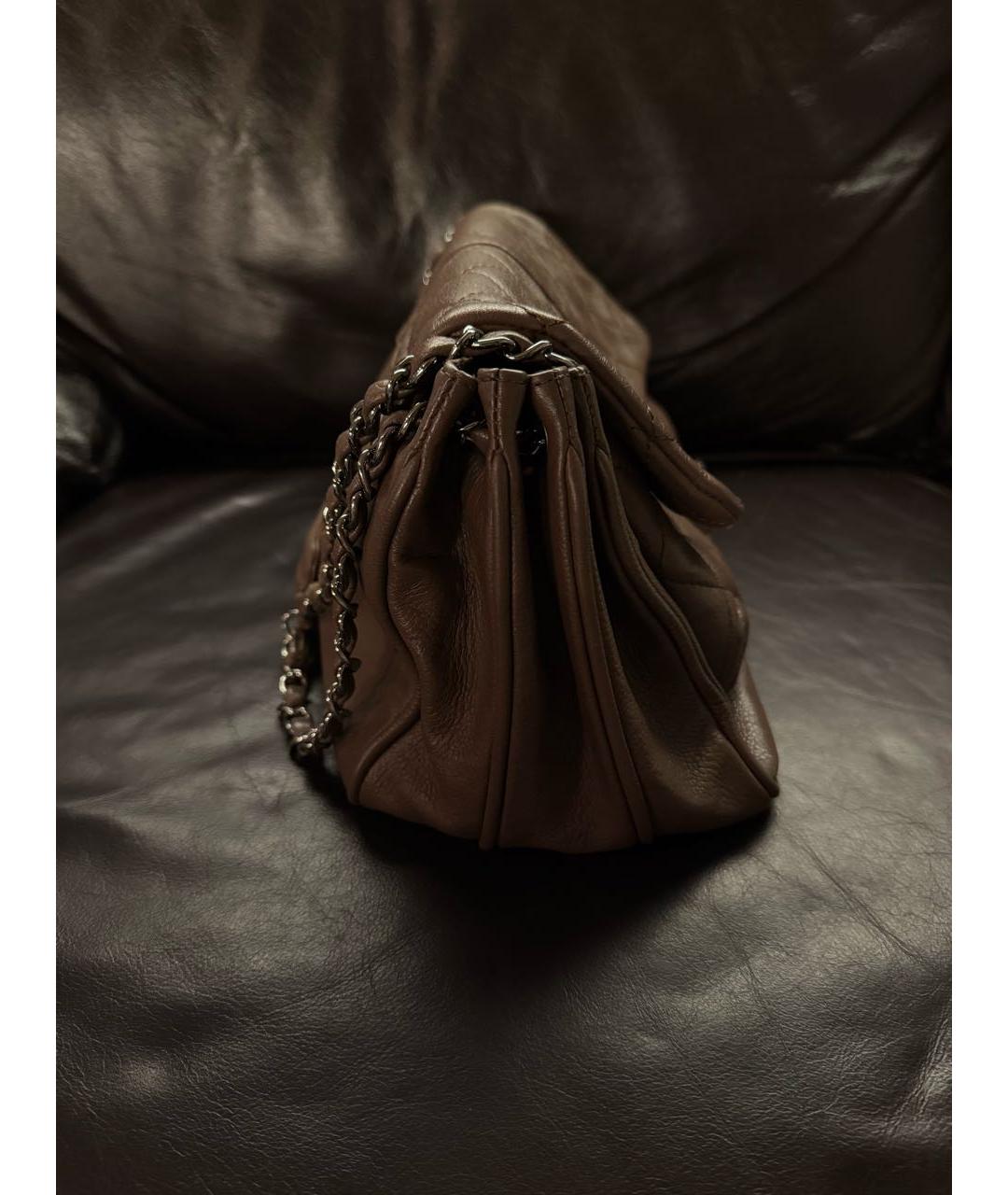 CHANEL Коричневая кожаная сумка через плечо, фото 6